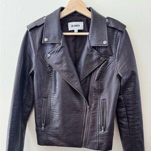 BB Dakota Purple Snakeskin Moto Jacket | Faux Leather | Size Medium